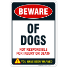 Beware of Dogs Sign, Dog Warning Sign