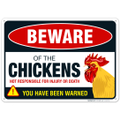 Beware of Chicken Sign, Chicken Coop Decor Gifts for Chicken Lovers