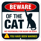 Beware of Cat Sign, Funny Attack Cat Sign