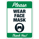 Please Wear Face Mask Sign, Mask Required Sign