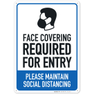 Face Mask Required Sign, Social Distancing Sign