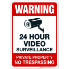 Private Property No Trespassing Sign, Warning Video Surveillance Sign