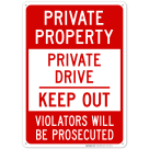 Private Property, Private Drive, Keep Out Sign