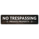 Private Property No Trespassing Sign, Rectangle Brown Background Sign