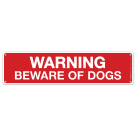 Warning Beware Of Dogs Sign, Rectangle Red Background Sign