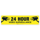 24 Hour Video Surveillance Sign, Yellow Background With Camera