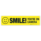 Smile You're On Camera Sign, Yellow Background With Smile