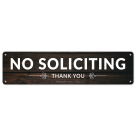 No Soliciting Thank You Sign, Brown Background