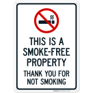 This Is A Smoke Free Property Thank You For Not Smoking Sign