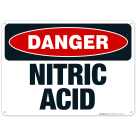 Danger Nitric Acid Sign, OSHA Danger Sign