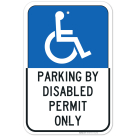 Florida Handicap Parking Sign, Parking by Disabled Permit Only