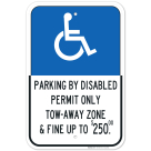 Florida Handicap Parking Sign, Parking by Permit Only