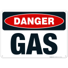 Danger Gas Sign, OSHA Danger Sign