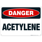 Danger Acetylene Sign, OSHA Danger Sign