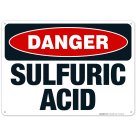 Danger Sulfuric Acid Sign, OSHA Danger Sign