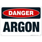 Danger Argon Sign, OSHA Danger Sign