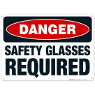 Danger Safety Glasses Required Sign, OSHA Danger Sign