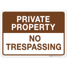 Private Property No Trespassing Sign, (SI-1366)