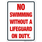 No Swimming Without A Lifeguard On Duty Sign