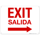 Exit Right Arrow Bilingual Sign