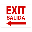 Exit Left Arrow Bilingual Sign