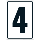 Parking Lot Number Sign With Number 4 (Fouth) Sign