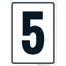 Parking Lot Number Sign With Number 5 (Five) Sign
