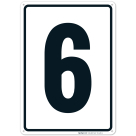 Parking Lot Number Sign With Number 6 (Six) Sign