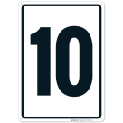 Parking Lot Number Sign With Number 10 (Ten) Sign