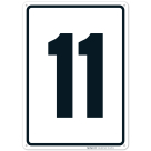 Parking Lot Number Sign With Number 11 (Eleven) Sign