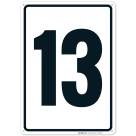 Parking Lot Number Sign With Number 13 (Thirteen) Sign