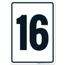 Parking Lot Number Sign With Number 16 (Sixteen) Sign