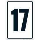 Parking Lot Number Sign With Number 17 (Seventeen) Sign
