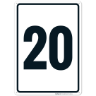 Parking Lot Number Sign With Number 20 (Twenty) Sign
