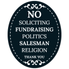 No Soliciting Fundraising Politics Salesman Religion Thank You Sign, (SI-1520)