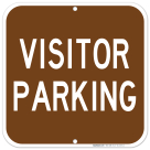Visitor Parking Sign, Brown Background