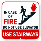 In Case Of Fire Use Stairs Sign, (SI-2182)