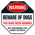 Beware of Dog You Have Been Warned Sign