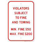 Pennsylvania Handicap Parking Sign, Subject To Fine And Towing