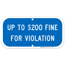 New York Handicap Parking Sign, Up To $200 Fine For Violation