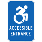 New York Handicap Parking Sign, Accessible Entrance With Symbol Sign