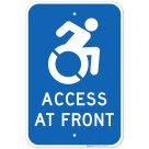 New York Handicap Parking Sign, Access At Front Sign