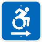 New York Handicap Parking Sign, Accessible Symbol With Right Arrow Sign