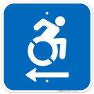 New York Handicap Parking Sign, Accessible Symbol With Left Arrow Sign