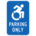 New York Handicap Parking Sign, Parking Only With Access Graphic Sign