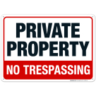 Private Property No Trespassing Sign, (SI-3093)