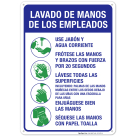 Hand Washing Sign Spanish, Hand Washing Instruction Sign