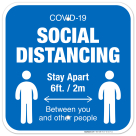COVID-19 Social Distancing Sign, Social Distancing Keeping 6 Feet Apart