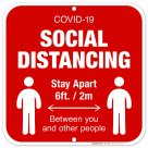 Social Distancing Sign, Social Distancing Keeping 6 Feet Apart
