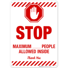 Social Distancing Sign, Maximum People Allowed Inside Sign
